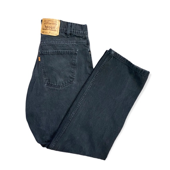Vintage 505 Levi’s Orange Tab Black Straight Leg Jeans - Picture 2 of 16